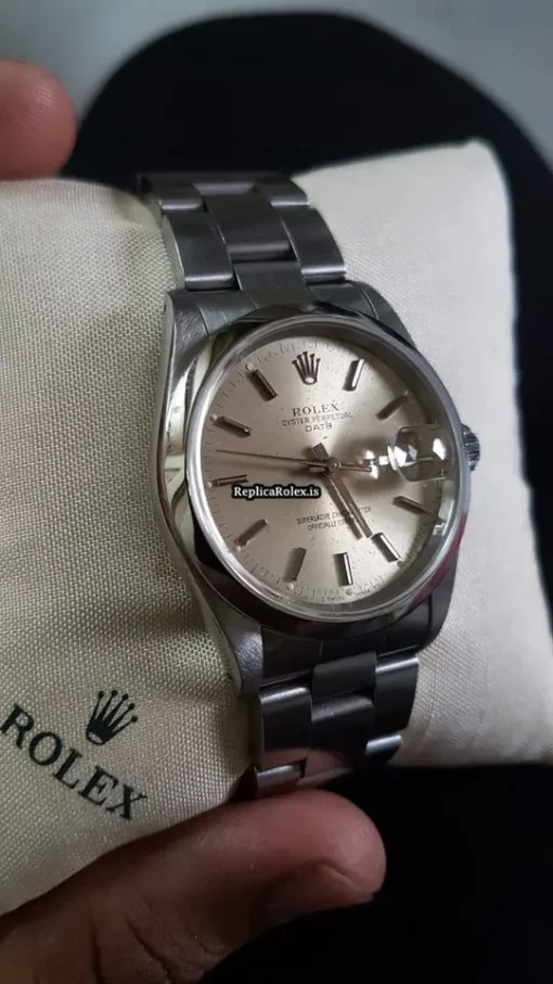 Remarkable Replica Rolex Oyster Perpetual Date 1500 Caliber 3135 Automatic Movement 34x42mm Steel Case Mens/unisex Watch - Image 4