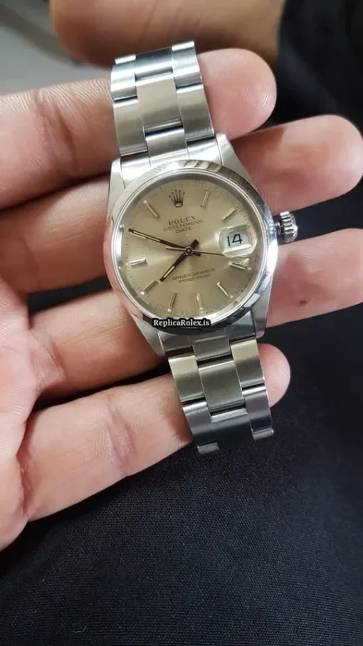 Remarkable Replica Rolex Oyster Perpetual Date 1500 Caliber 3135 Automatic Movement 34x42mm Steel Case Mens/unisex Watch - Image 5
