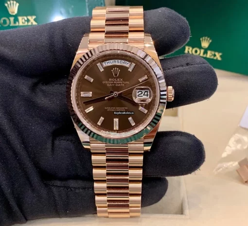 Cool Fake Rolex Day-date 40 228235 Caliber 3255 Automatic Movement 40mm Rose Gold Case Mens/unisex Watch