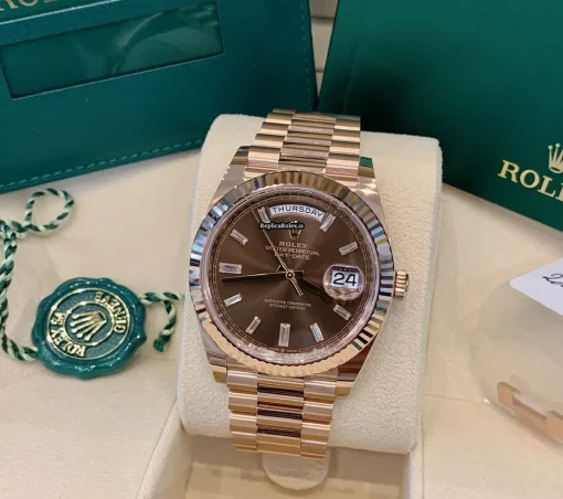 Cool Fake Rolex Day-date 40 228235 Caliber 3255 Automatic Movement 40mm Rose Gold Case Mens/unisex Watch - Image 5