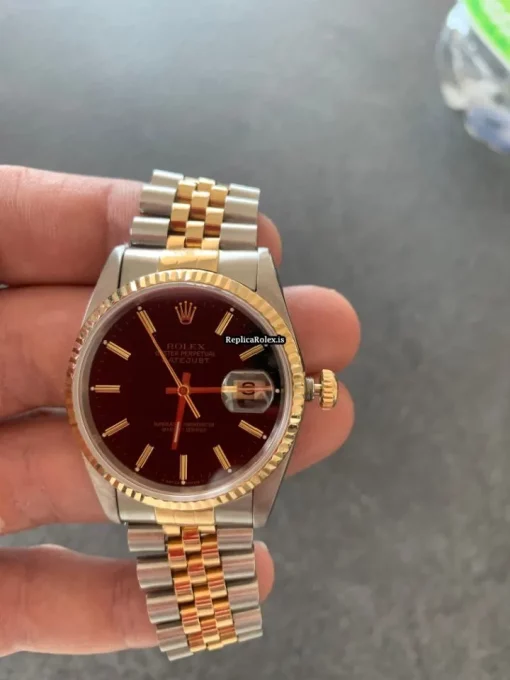 Pleasing Fake Rolex Datejust 16233 Caliber 3135 Automatic Movement 36mm Gold/steel Case Mens/unisex Watch - Image 10