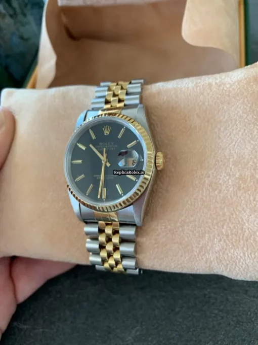 Pleasing Fake Rolex Datejust 16233 Caliber 3135 Automatic Movement 36mm Gold/steel Case Mens/unisex Watch - Image 3