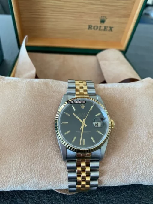 Pleasing Fake Rolex Datejust 16233 Caliber 3135 Automatic Movement 36mm Gold/steel Case Mens/unisex Watch - Image 4