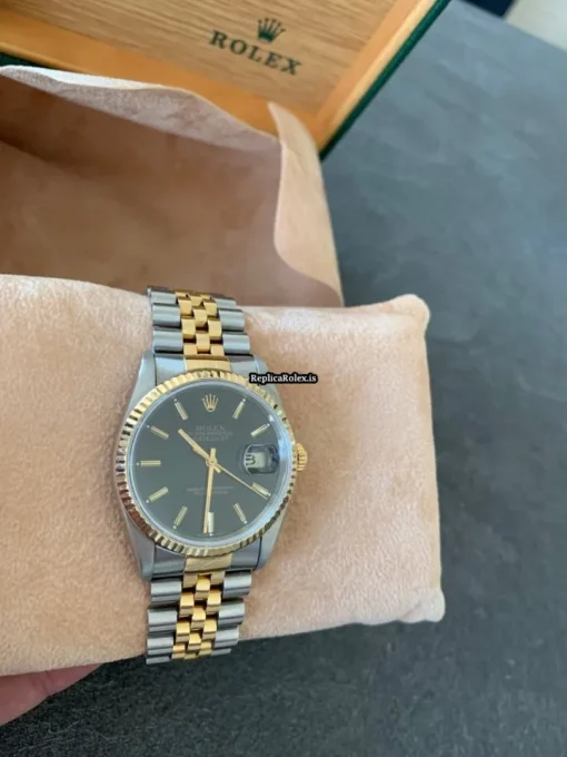 Pleasing Fake Rolex Datejust 16233 Caliber 3135 Automatic Movement 36mm Gold/steel Case Mens/unisex Watch - Image 8