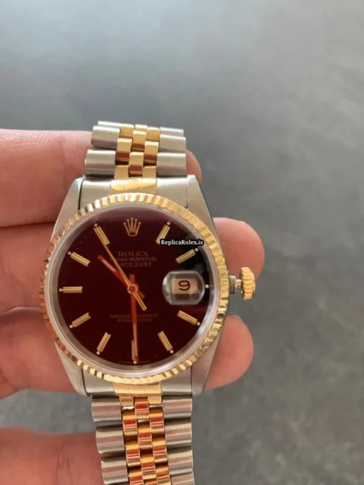 Pleasing Fake Rolex Datejust 16233 Caliber 3135 Automatic Movement 36mm Gold/steel Case Mens/unisex Watch - Image 9
