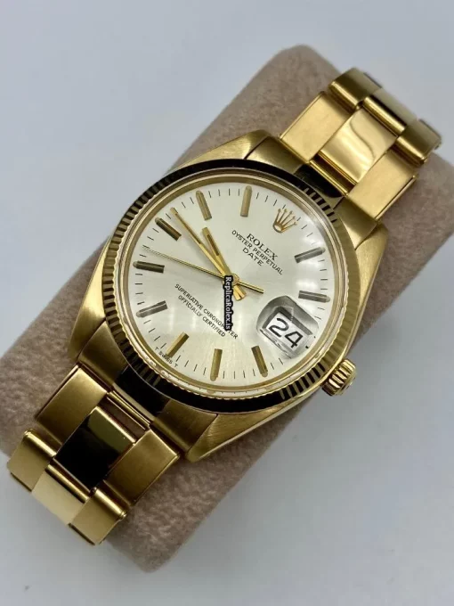 Defect Replica Rolex Oyster Perpetual Date 1503 Caliber 1570 Automatic Movement 34mm Yellow Gold Case Mens/unisex Watch - Image 4