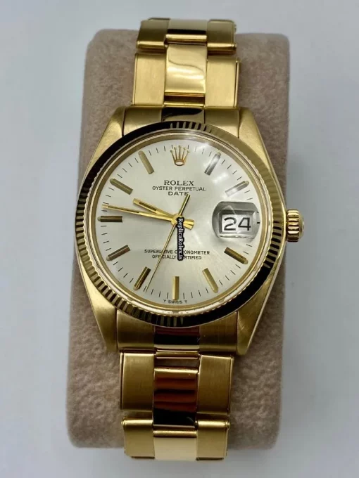 Defect Replica Rolex Oyster Perpetual Date 1503 Caliber 1570 Automatic Movement 34mm Yellow Gold Case Mens/unisex Watch - Image 6