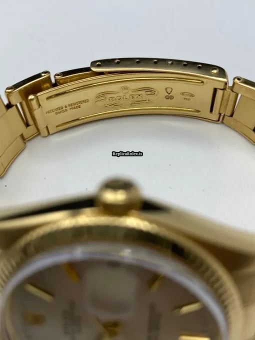 Defect Replica Rolex Oyster Perpetual Date 1503 Caliber 1570 Automatic Movement 34mm Yellow Gold Case Mens/unisex Watch - Image 9