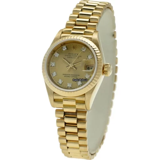 Trustworthy Replica Rolex Lady-datejust 69178 Caliber 2135 Automatic Movement 26mm Yellow Gold Case Womens Watch