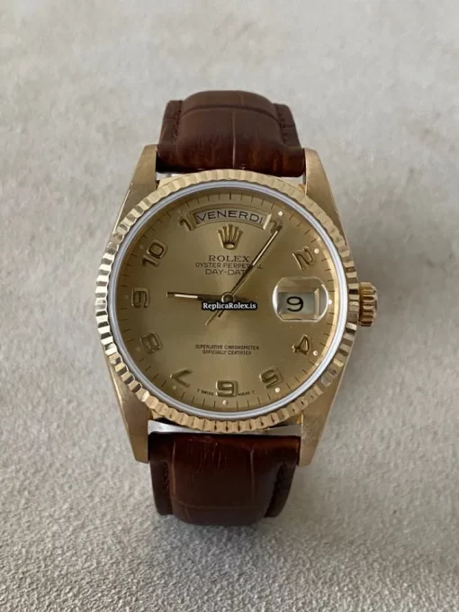Defect Replica Rolex Day-date 36 18238 Caliber 3155 Automatic Movement 36mm Yellow Gold Case Mens/unisex Watch - Image 3
