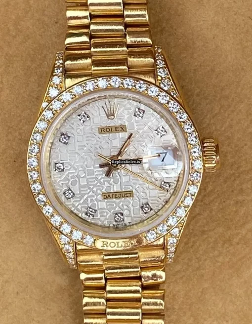 Best Fake Rolex Lady-datejust 69178 Caliber 2135 Automatic Movement 26mm Yellow Gold Case Womens Watch - Image 2