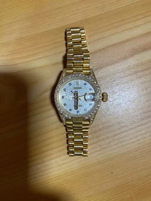 Best Fake Rolex Lady-datejust 69178 Caliber 2135 Automatic Movement 26mm Yellow Gold Case Womens Watch - Image 9