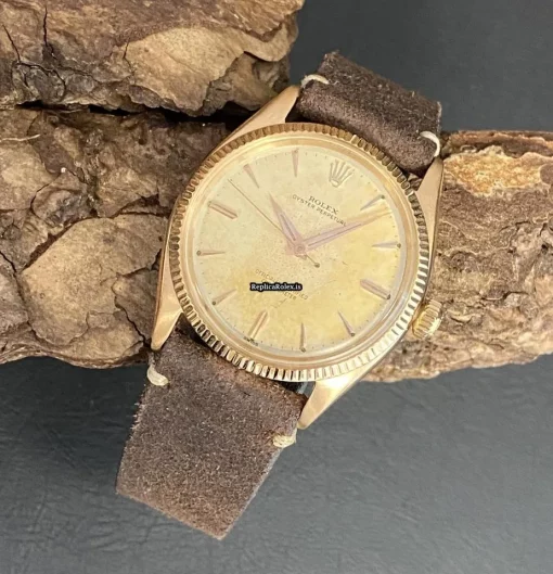 Quality Replica Rolex Oyster Perpetual 6567 Automatic Movement 34mm Rose Gold Case Watch