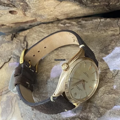 Quality Replica Rolex Oyster Perpetual 6567 Automatic Movement 34mm Rose Gold Case Watch - Image 3
