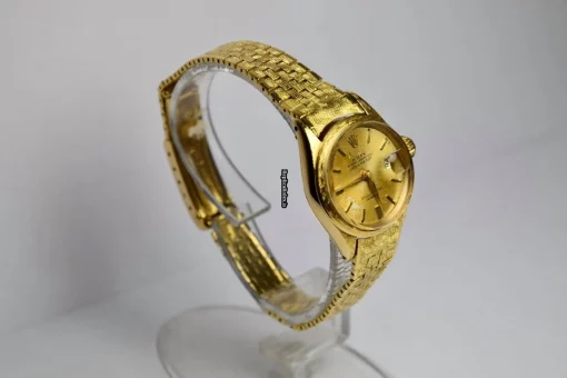 Wonderful Fake Rolex Lady-datejust 6520 Automatic Movement 24mm Yellow Gold Case Womens Watch - Image 2