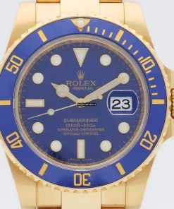 Top Fake Rolex Submariner Date 116618lb Caliber 3135 Automatic Movement 40mm Yellow Gold Case Mens/unisex Watch