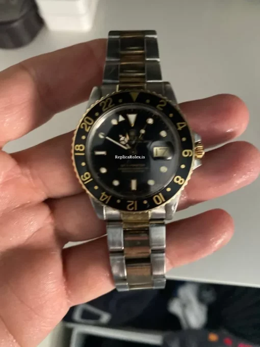 Fine Replica Rolex Gmt-master 16753 Automatic Movement 40mm Gold/steel Case Mens/unisex Watch - Image 10