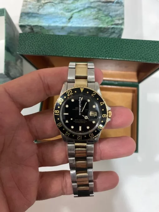 Fine Replica Rolex Gmt-master 16753 Automatic Movement 40mm Gold/steel Case Mens/unisex Watch - Image 2