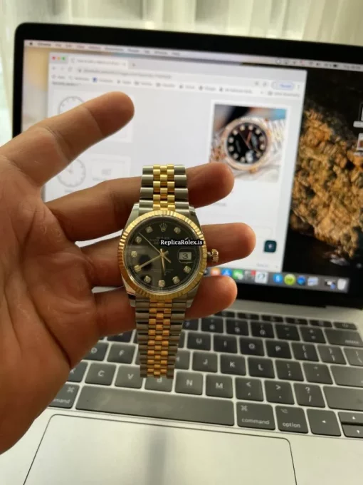 Pleasing Replica Rolex Datejust 126233 Caliber 3235 Automatic Movement 36mm Gold/steel Case Mens/unisex Watch - Image 9
