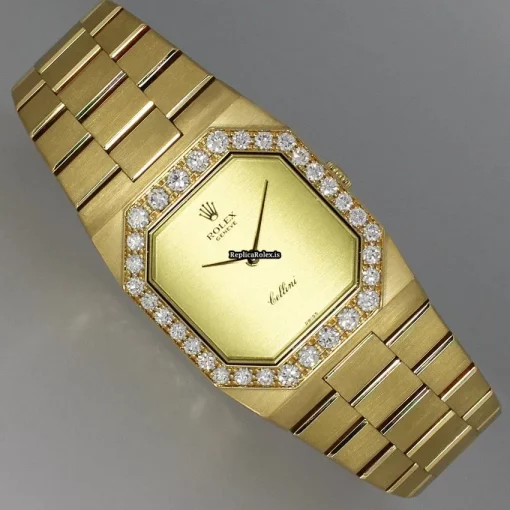 Incredible Replica Rolex Cellini 4951 Caliber 1602 Manual Winding Movement 27x36mm Yellow Gold Case Womens Watch