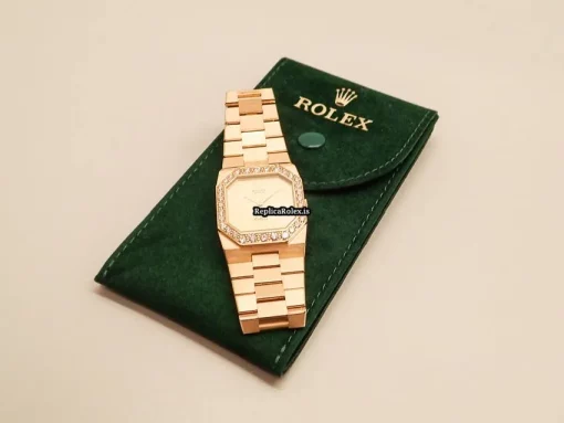 Incredible Replica Rolex Cellini 4951 Caliber 1602 Manual Winding Movement 27x36mm Yellow Gold Case Womens Watch - Image 2