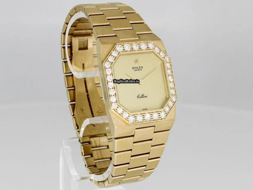 Incredible Replica Rolex Cellini 4951 Caliber 1602 Manual Winding Movement 27x36mm Yellow Gold Case Womens Watch - Image 7