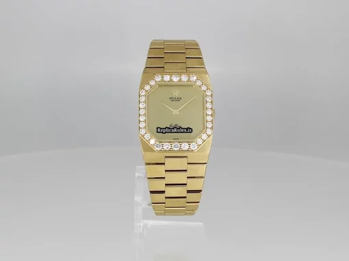 Incredible Replica Rolex Cellini 4951 Caliber 1602 Manual Winding Movement 27x36mm Yellow Gold Case Womens Watch - Image 8