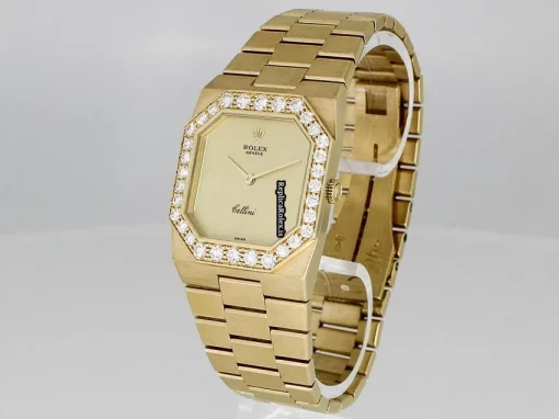 Incredible Replica Rolex Cellini 4951 Caliber 1602 Manual Winding Movement 27x36mm Yellow Gold Case Womens Watch - Image 9