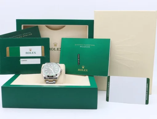 Fantastic Replica Rolex Milgauss 116400gv Caliber 3131 Automatic Movement 40mm Steel Case Mens/unisex Watch - Image 2