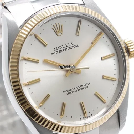 Aaa Fake Rolex Oyster Perpetual 34 1005 Caliber 1570 Automatic Movement 34mm Gold/steel Case Watch - Image 12