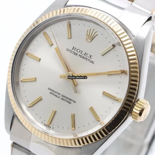 Aaa Fake Rolex Oyster Perpetual 34 1005 Caliber 1570 Automatic Movement 34mm Gold/steel Case Watch - Image 13