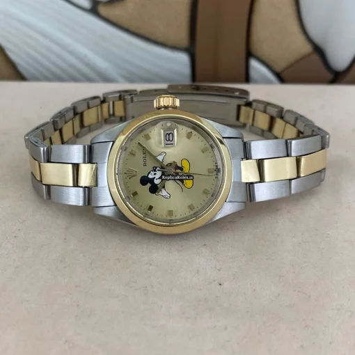 Durable Replica Rolex Lady-datejust 6917 Automatic Movement 26mm Gold/steel Case Womens Watch - Image 5