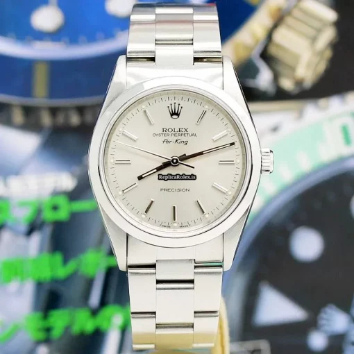 Unique Replica Rolex Air King Precision 14010 Caliber 3000 Automatic Movement 34x42mm Steel Case Mens/unisex Watch - Image 4