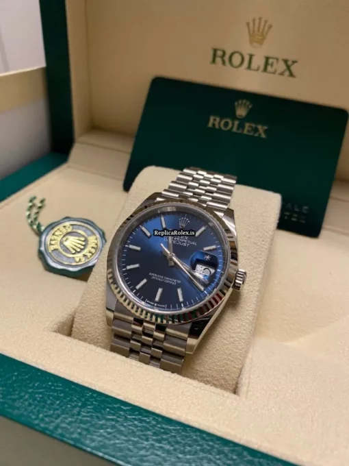 Trustworthy Replica Rolex Datejust 126234-0017 Automatic Movement 36mm White Gold Case Mens/unisex Watch - Image 3