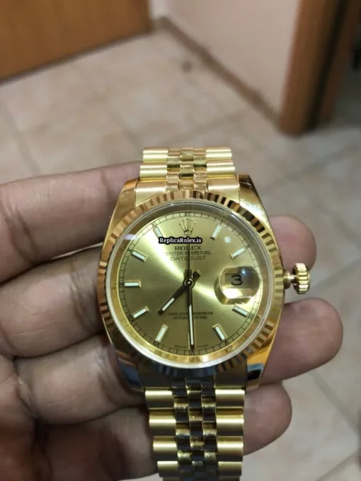 Fantastic Replica Rolex Datejust 116238 Caliber 3135 Automatic Movement 36mm Yellow Gold Case Mens/unisex Watch - Image 6