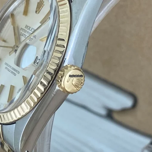Stylish Replica Rolex Datejust 16013 Automatic Movement 36mm Gold/steel Case Watch - Image 4