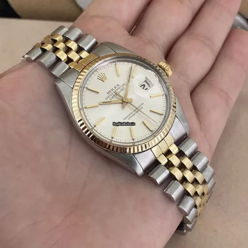 Stylish Replica Rolex Datejust 16013 Automatic Movement 36mm Gold/steel Case Watch - Image 9