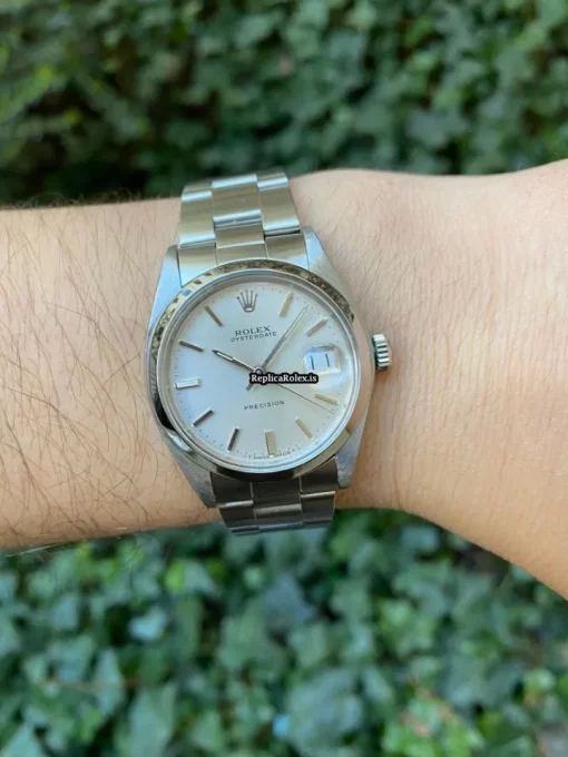 Defect Replica Rolex Oyster Precision 6694 Manual Winding Movement 34mm Steel Case Watch - Image 9