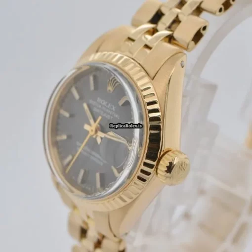 Unique Fake Rolex Lady-datejust 6917 Automatic Movement 26mm Yellow Gold Case Womens Watch - Image 3
