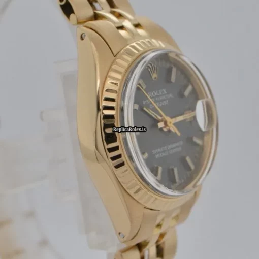 Unique Fake Rolex Lady-datejust 6917 Automatic Movement 26mm Yellow Gold Case Womens Watch - Image 4