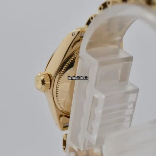 Unique Fake Rolex Lady-datejust 6917 Automatic Movement 26mm Yellow Gold Case Womens Watch - Image 5