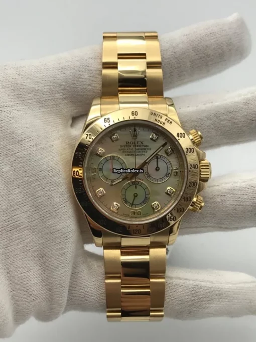 Awesome Replica Rolex Daytona 116528 Caliber 4130 Automatic Movement 40mm Yellow Gold Case Mens/unisex Watch - Image 6