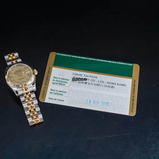 Incredible Fake Rolex Lady-datejust 179173 Caliber 2235 Automatic Movement 26mm Gold/steel Case Womens Watch - Image 12