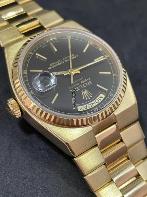Nice Copy Rolex Day-date Oysterquartz 19018 Caliber 5055 Quartz Movement 36mm Yellow Gold Case Mens/unisex Watch - Image 10