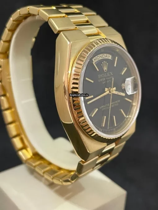 Nice Copy Rolex Day-date Oysterquartz 19018 Caliber 5055 Quartz Movement 36mm Yellow Gold Case Mens/unisex Watch - Image 3
