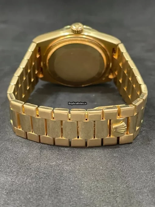 Nice Copy Rolex Day-date Oysterquartz 19018 Caliber 5055 Quartz Movement 36mm Yellow Gold Case Mens/unisex Watch - Image 5