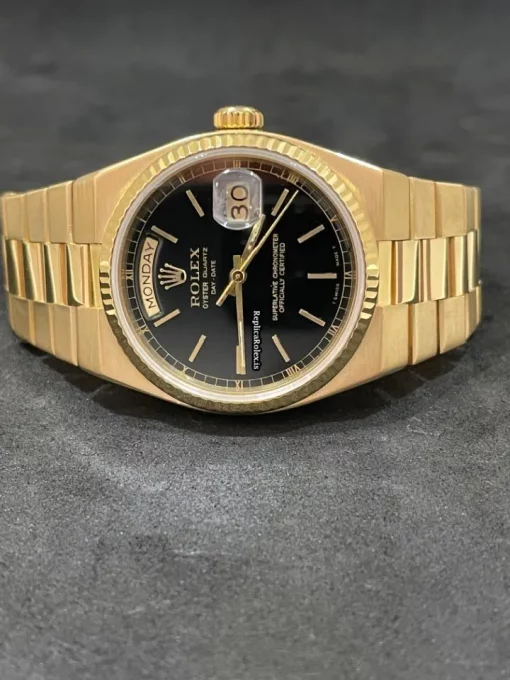 Nice Copy Rolex Day-date Oysterquartz 19018 Caliber 5055 Quartz Movement 36mm Yellow Gold Case Mens/unisex Watch - Image 6