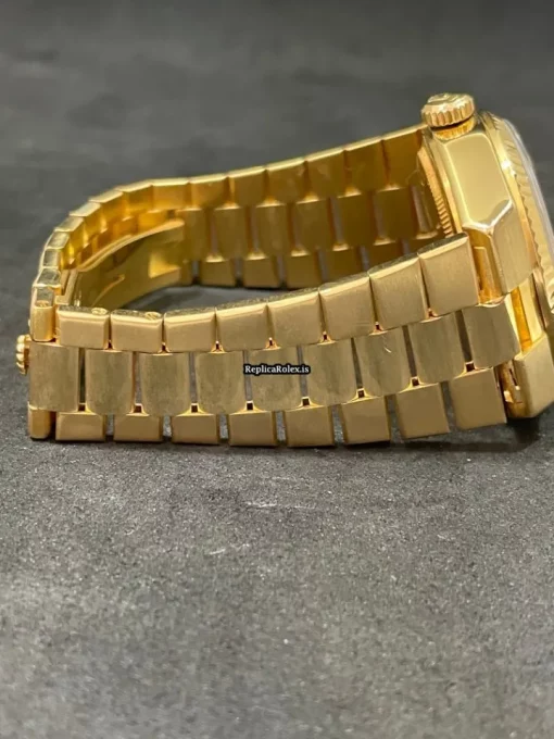 Nice Copy Rolex Day-date Oysterquartz 19018 Caliber 5055 Quartz Movement 36mm Yellow Gold Case Mens/unisex Watch - Image 7