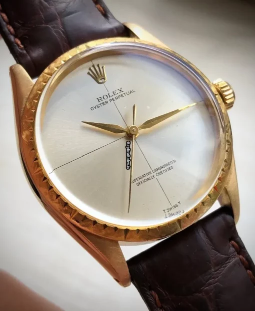 Durable Replica Rolex Oyster Perpetual 1009 Automatic Movement 34mm Yellow Gold Case Mens/unisex Watch - Image 12