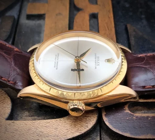 Durable Replica Rolex Oyster Perpetual 1009 Automatic Movement 34mm Yellow Gold Case Mens/unisex Watch - Image 4